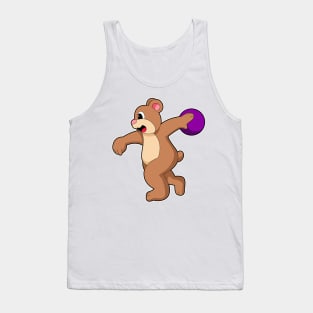 Bear at Bowling with Bowling ball Tank Top